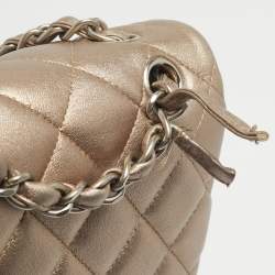 Pre Owned Chanel Metallic Quilted Leather Jumbo Classic Double Flap Bag