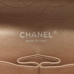 Pre Owned Chanel Metallic Quilted Leather Jumbo Classic Double Flap Bag