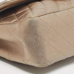 Pre Owned Chanel Metallic Quilted Leather Jumbo Classic Double Flap Bag