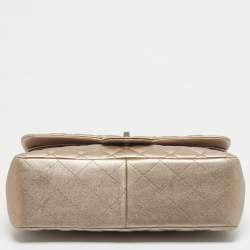 Pre Owned Chanel Metallic Quilted Leather Jumbo Classic Double Flap Bag