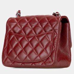 مملوكة مسبقًا Chanel Burgundy Mini Square Classic Caviar Single Flap