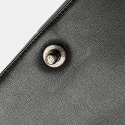 Pre Owned Chanel Black Old Medium Quilted Lambskin Boy Flap