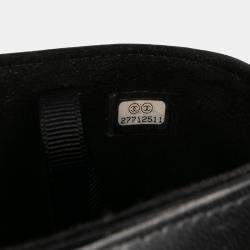 Pre Owned Chanel Black CC Quilted Lambskin Chain Around Phone Holder