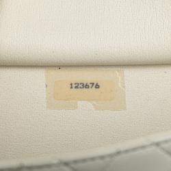 Pre Owned Chanel White CC Quilted Lambskin Single Flap