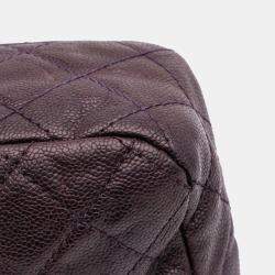 Pre Owned Chanel Purple Jumbo Quilted Iridescent Caviar Easy Flap