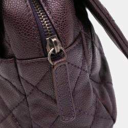 Pre Owned Chanel Purple Jumbo Quilted Iridescent Caviar Easy Flap