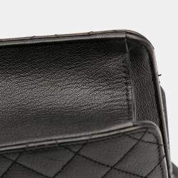Pre Owned Chanel Black Medium Quilted Goatskin CC University Flap