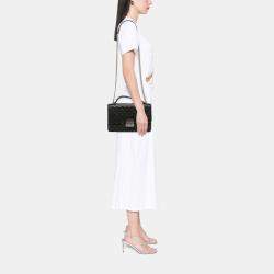 Pre Owned Chanel Black Medium Quilted Goatskin CC University Flap