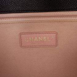 Pre Owned Chanel Black Paris Cuba Medium Caviar Thread Around Flap