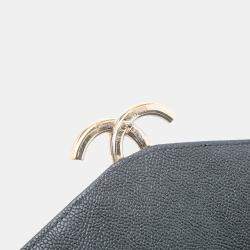 Pre Owned Chanel Black Paris Cuba Medium Caviar Thread Around Flap