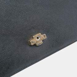 Pre Owned Chanel Black Paris Cuba Medium Caviar Thread Around Flap