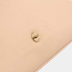 Pre Owned Chanel Beige Brown Medium Quilted Calfskin Label Click Flap