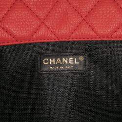Pre Owned Chanel Red XXL Quilted Calfskin Travel Flap