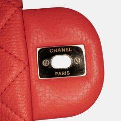 Pre Owned Chanel Red XXL Quilted Calfskin Travel Flap