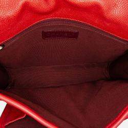 Pre Owned Chanel Red Small Caviar French Riviera Flap