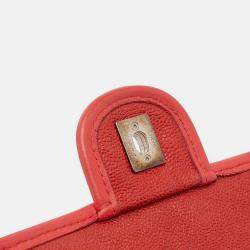 Pre Owned Chanel Red Small Caviar French Riviera Flap