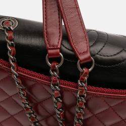 Pre Owned Chanel Red Small Quilted Lambskin Ballerine Flap Bag