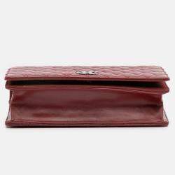Pre Owned Chanel Red Small Quilted Lambskin Ballerine Flap Bag