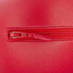 Pre Owned Chanel Red Quilted Caviar Boy Wallet on Chain