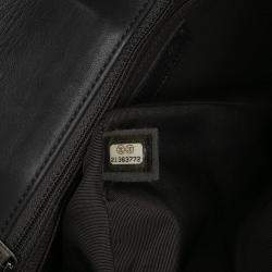 Pre Owned Chanel Black Grey Paris Salzburg Jumbo Bicolor Quilted Lambskin Tyrolean Flap
