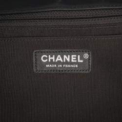 Pre Owned Chanel Black Grey Paris Salzburg Jumbo Bicolor Quilted Lambskin Tyrolean Flap