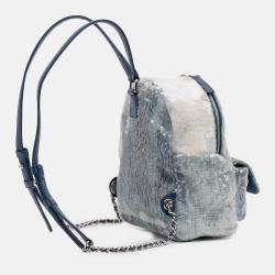 مملوكة مسبقًا حقيبة ظهر شانيل شلال الترتر الأزرق