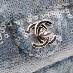 مملوكة مسبقًا حقيبة ظهر شانيل شلال الترتر الأزرق