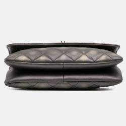 Pre Owned Chanel Grey Quilted Metallic Lambskin Trendy CC Flap