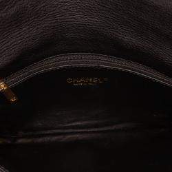Pre Owned Chanel Black Quilted Lambskin Leather Clutch