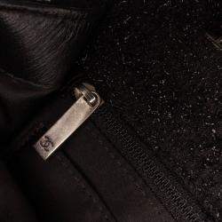 Pre Owned Chanel Black Jumbo Patchwork Tweed Flap