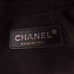 Pre Owned Chanel Black Jumbo Patchwork Tweed Flap