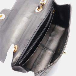 Pre Owned Chanel Classic Flap Black Lambskin Leather Shoulder Bag