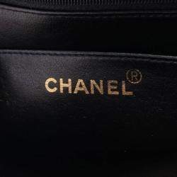 Pre Owned Chanel Classic Flap Black Lambskin Leather Shoulder Bag