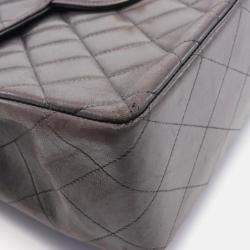 Pre Owned Chanel Classic Flap Black Lambskin Leather Shoulder Bag