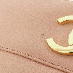 Pre Owned Chanel CC Pink Leather Shoulder Bag