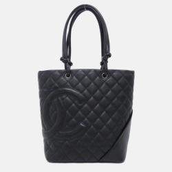 Pre Owned Chanel Cambon Ligne Black Leather Shoulder Bag