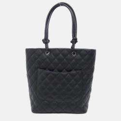 Pre Owned Chanel Cambon Ligne Black Leather Shoulder Bag
