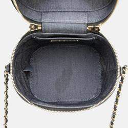 Pre Owned Chanel Vanity Black Lambskin Shoulder Bag
