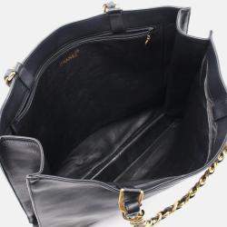 Pre Owned Chanel CC Black Lambskin Shoulder Bag