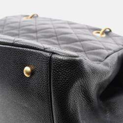 Pre Owned Chanel CC Black Leather Tote Bag