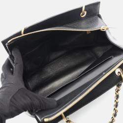Pre Owned Chanel CC Black Leather Tote Bag