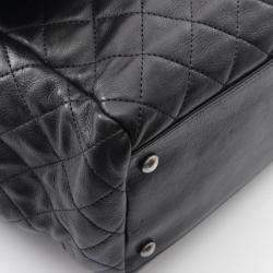 Pre Owned Chanel Istanbul Accordion Black Lambskin Flap Bag