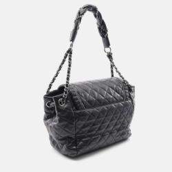 Pre Owned Chanel Istanbul Accordion Black Lambskin Flap Bag