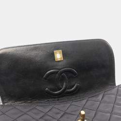Pre Owned Chanel CC Black Lambskin Leather Shoulder Bag