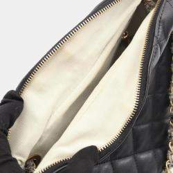Pre Owned Chanel CC Black Lambskin Leather Shoulder Bag