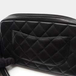 Pre Owned Chanel Cambon Ligne Black Leather Tote Bag