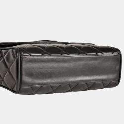 Pre Owned Chanel Black Lambskin Leather Shoulder Bag
