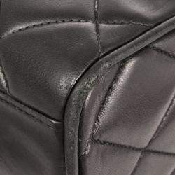 Pre Owned Chanel Black Lambskin Leather Shoulder Bag