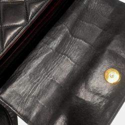 Pre Owned Chanel Black Lambskin Leather Shoulder Bag