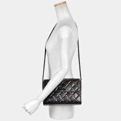 Pre Owned Chanel Black Lambskin Leather Shoulder Bag